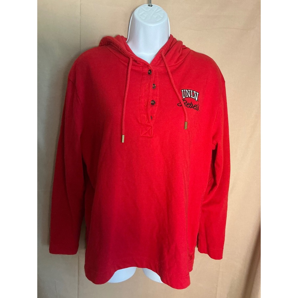 Champion UNLV Rebels Hoodie Mens XL Red Excellent Henley Pullover Sweatshirt